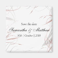 Gray and Blush Pink Flourishes Save the Date