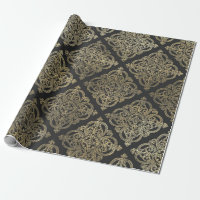 Gray and Gold Vintage Damask