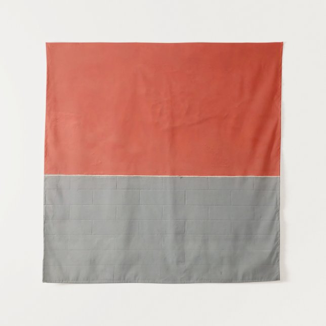 Gray and orange painted wall tapestry (Front)