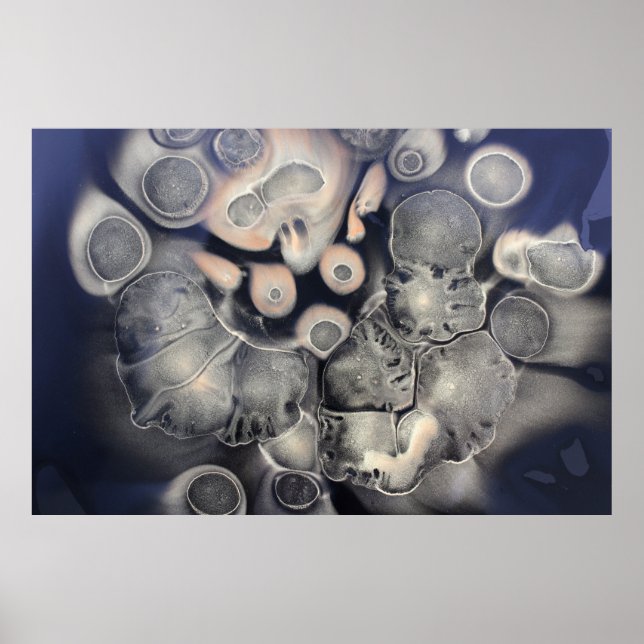 Gray and pink abstract artwork poster (Front)