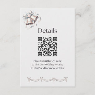 Gray and Pink Bells Details Insert for Invitation