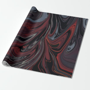 Gray and red abstract painting wrapping paper