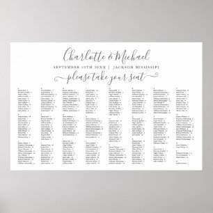 Gray And White 300 Names Wedding Seating Chart