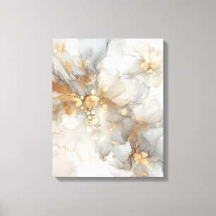 Gray and white alcohol ink canvas print