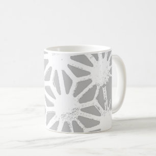 Gray and white geometric pattern coffee mug