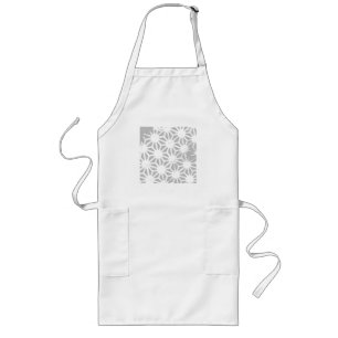 Gray and white geometric pattern long apron