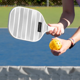 Gray and White Painted Stripe Pickleball Paddle