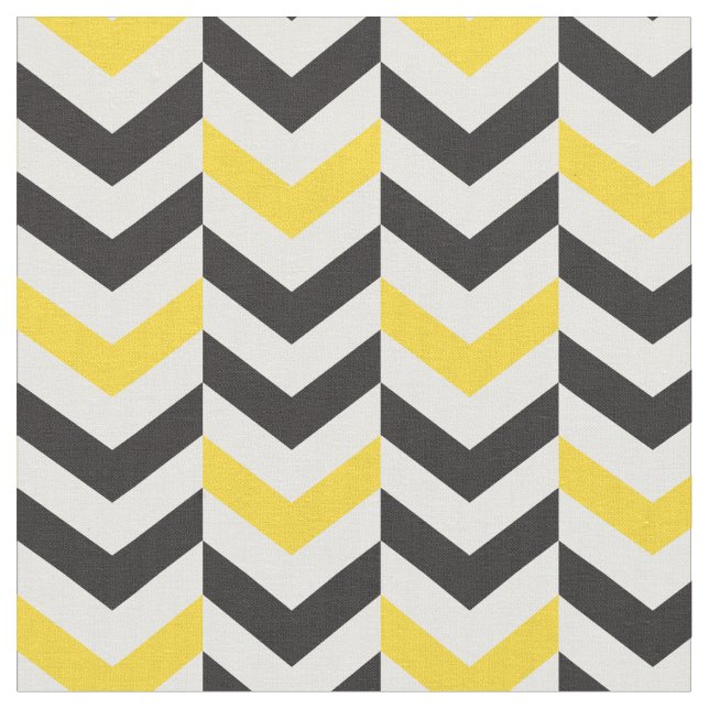 Gray and Yellow Chevron fabric (Close Up)