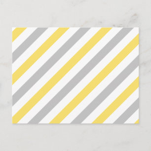 Gray and Yellow Diagonal Stripes Pattern Postcard