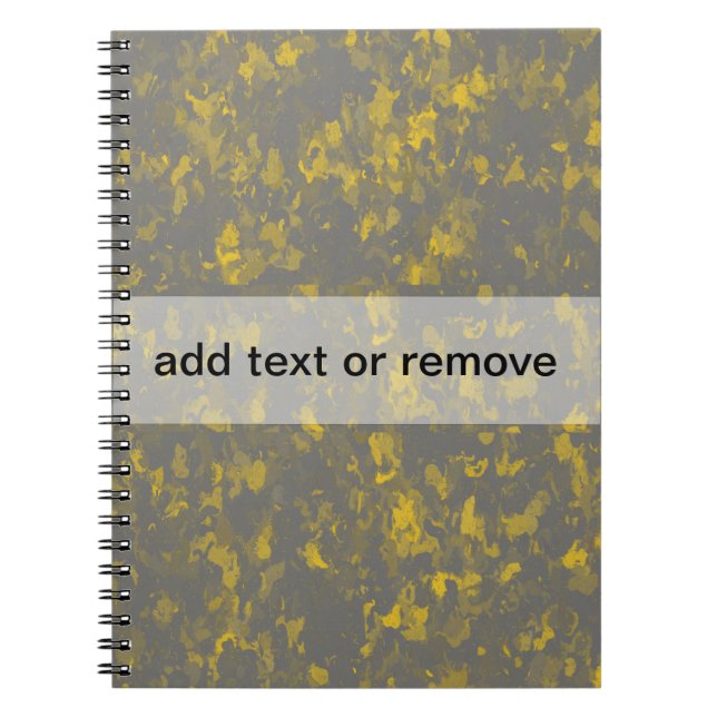 Gray and Yellow Paint Splashes Notebook (Front)