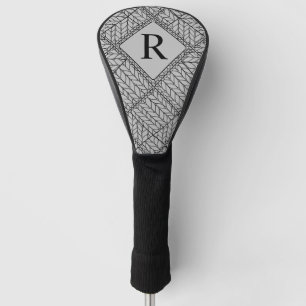 GRAY ARGYLE KNIT Golf Driver Cover + Initial