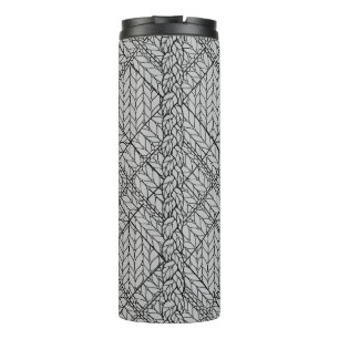 GRAY ARGYLE KNIT Thermal Tumbler