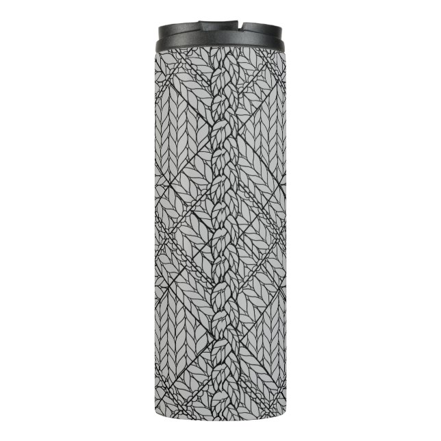 GRAY ARGYLE KNIT Thermal Tumbler (Back)