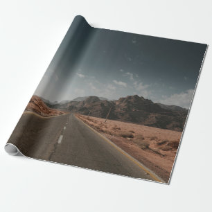 GRAY ASPHALT ROAD WRAPPING PAPER