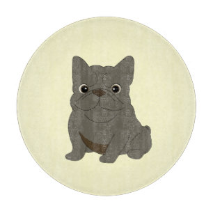 Gray Baby French Bulldog, Cream, Cutting Board