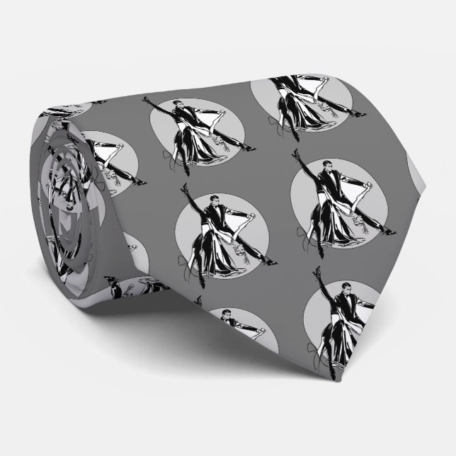 Gray Ballroom Dancing Tie (Rolled)