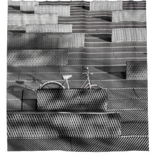 GRAY BICYCLE SHOWER CURTAIN