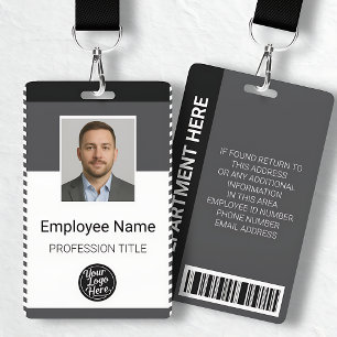 Gray Black Corporate Employee Photo ID Badge