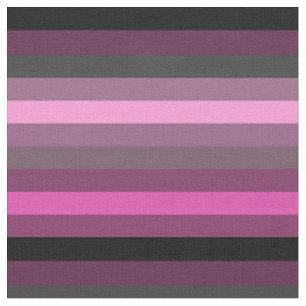 Gray, Black, Plum & Hot Pink Stripes Fabric