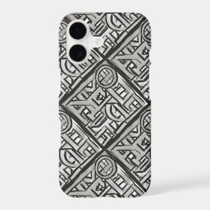 Gray Black Textural-Modern Geometric Pattern