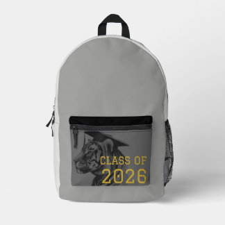 Gray Black Tiger Graduation Backpack