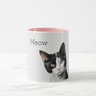 Gray Black White Kitty Cat Mug