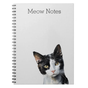 Gray Black White Kitty Cat Notebook