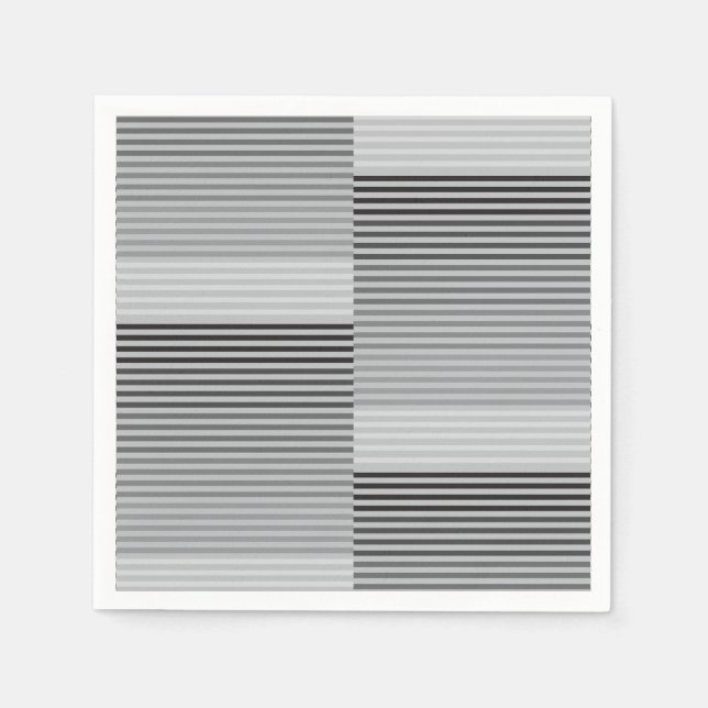 Gray, Black, White Stripes Napkin (Front)