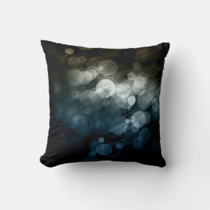 Gray & Blue Bokeh Designed Pillow 1