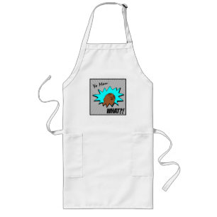 gray blue Yo Man What You Want Mug Shot Comics Long Apron