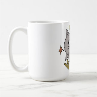 Gray bright cat coffee mug