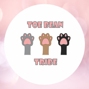 Gray Brown Black Kitty Paw Print Toe Beans Classic Round Sticker