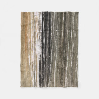 Gray brown lines abstract painting art fleece blanket