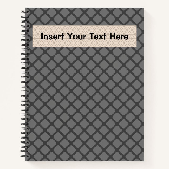 GRAY BROWN TAN PATTERNS NOTEBOOK (Front)