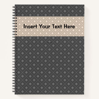 GRAY BROWN TAN PATTERNS NOTEBOOK