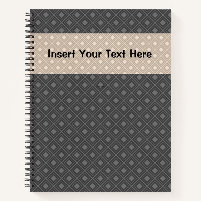 GRAY BROWN TAN PATTERNS NOTEBOOK (Front)