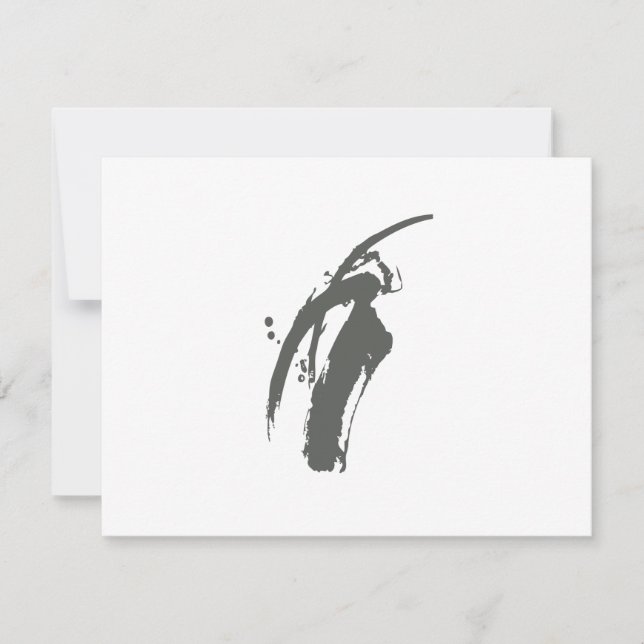 GRAY BRUSHSTROKE Personal Stationery/Notecard Card (Front)