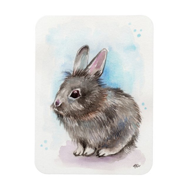 Gray Bunny Magnet (Vertical)