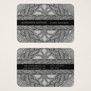 GRAY CABLE KNIT 3.5x2.5 Business Card