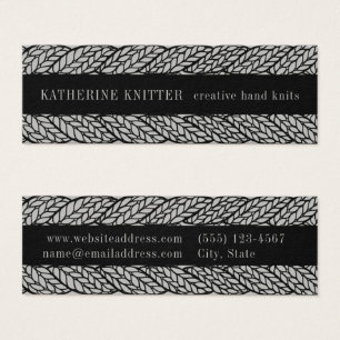GRAY CABLE KNIT 3x1 Mini Business Card 