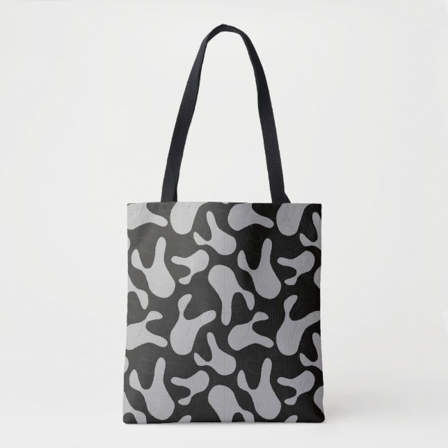 gray camouflage pattern tote bag (Front)