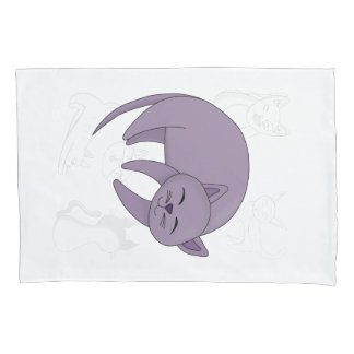 Gray Cat Sleeping and Kitten Doodles Duvet Cover