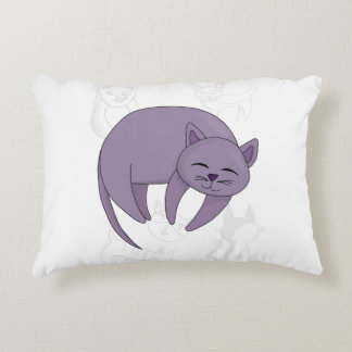 Gray Cat Sleeping and Kitten Doodles Duvet Cover Decorative Cushion