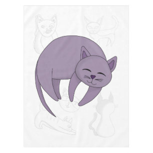 Gray Cat Sleeping and Kitten Doodles Duvet Cover Tablecloth