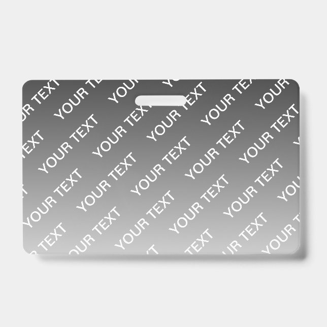 Gray (changeable color) Ombre & Text Pattern ID Badge (Front)