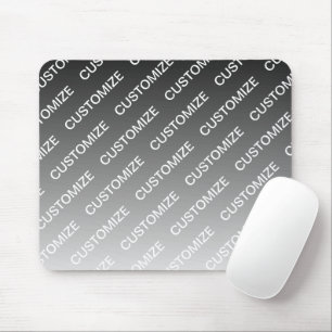 Gray (changeable color) Ombre & Text Pattern Mouse Mat