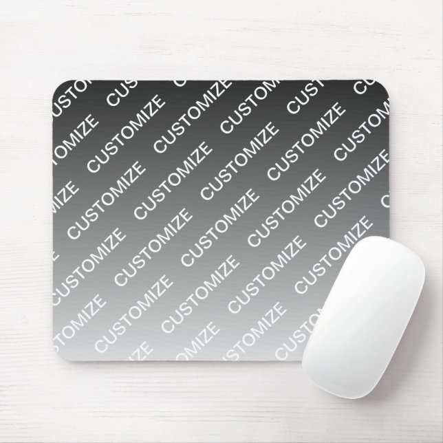 Gray (changeable color) Ombre & Text Pattern Mouse Mat (With Mouse)