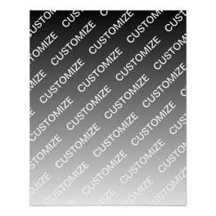 Gray (changeable color) Ombre & Text Pattern Poster