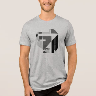 Gray Charcoal Black Geometric Abstract MCM Look Tri-Blend Shirt