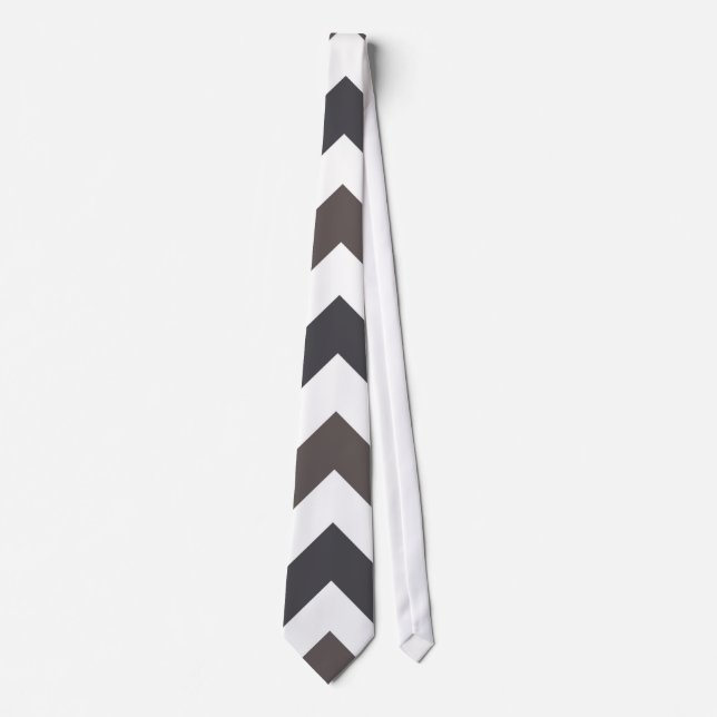 Gray Chevron Zigzag Pattern Tie (Front)